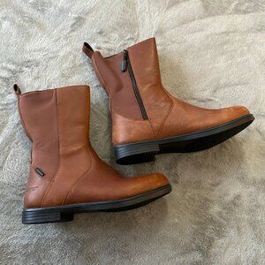 Baffin Cambridge Brown Waterproof Leather Boots Women's 8 Barley Calf Length